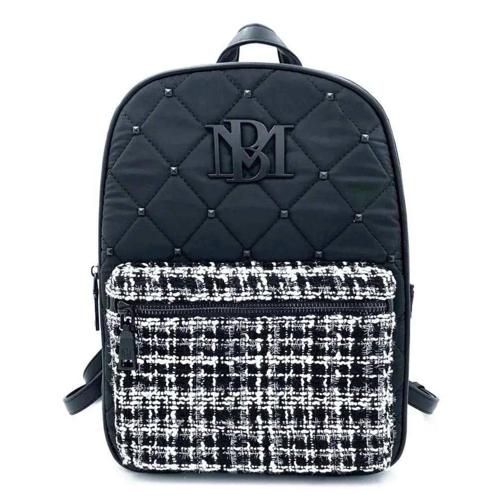 Badgley Mischka Wool Backpack Bag Black/white